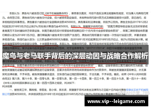 魔鸟与老马联手背后的深层动因与战略合作解析 魔鸟与老马联手背后的深层动因与战略合作解析
